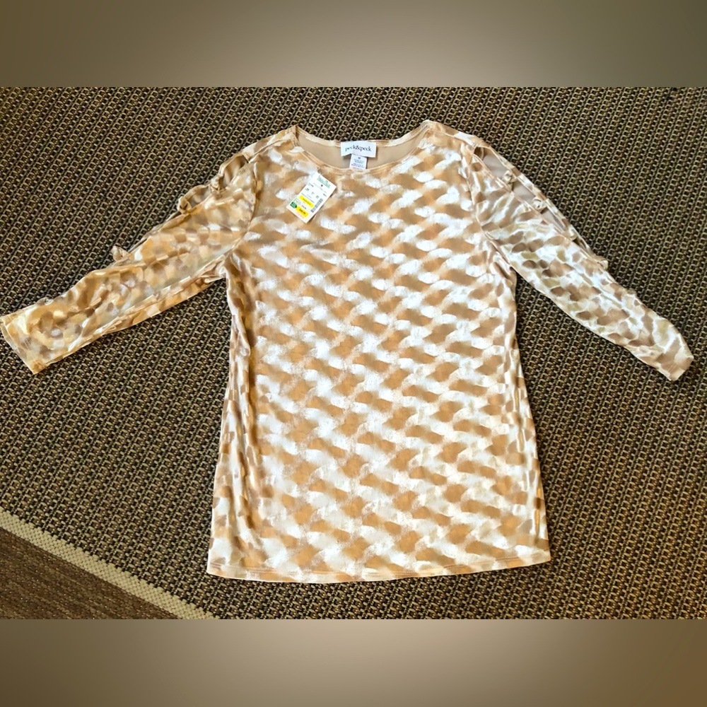 ✴️NEW! Peck & Peck Patterned Long Sleeve Pullover Top (w-open sleeves)